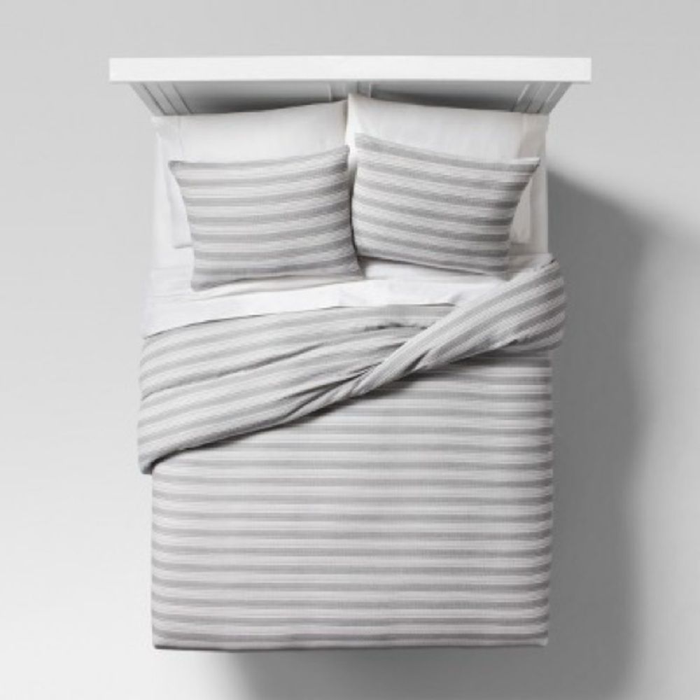 Gray Abstract Stripe Duvet Cover & Sham Set (Full/Queen) - Project 62